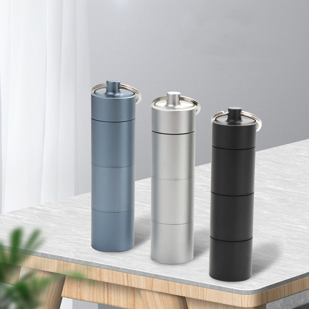 Aluminum Waterproof Pill Box Stackable Pill Organizer For Outdoor Activities