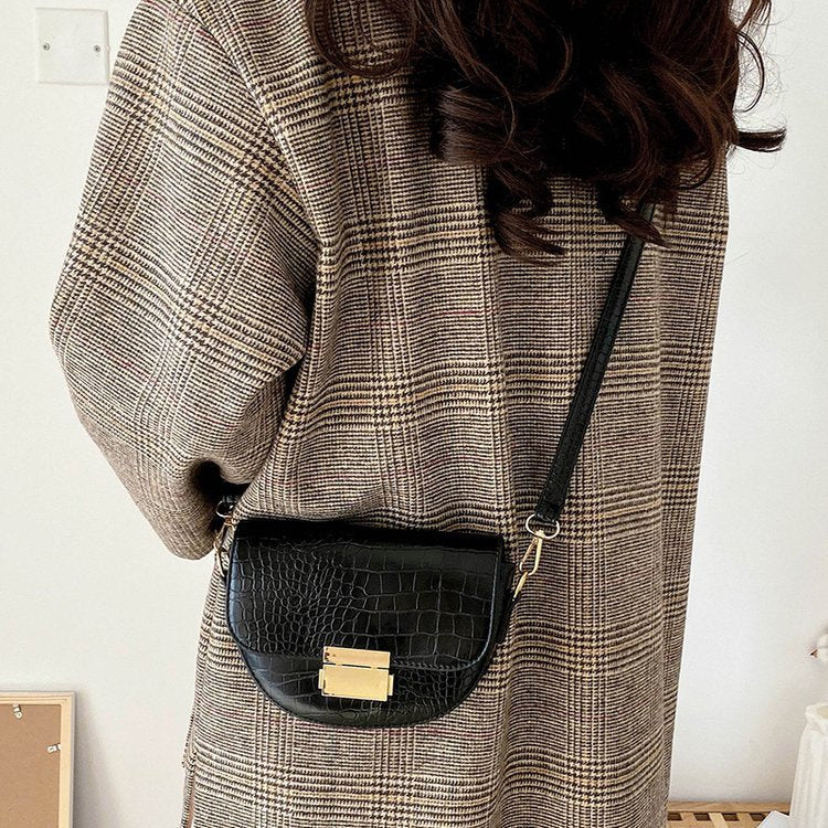 Women's Mini Alligator Print Crossbody Flap Closure PU Leather Shoulder Bag W/Adjustable Strap