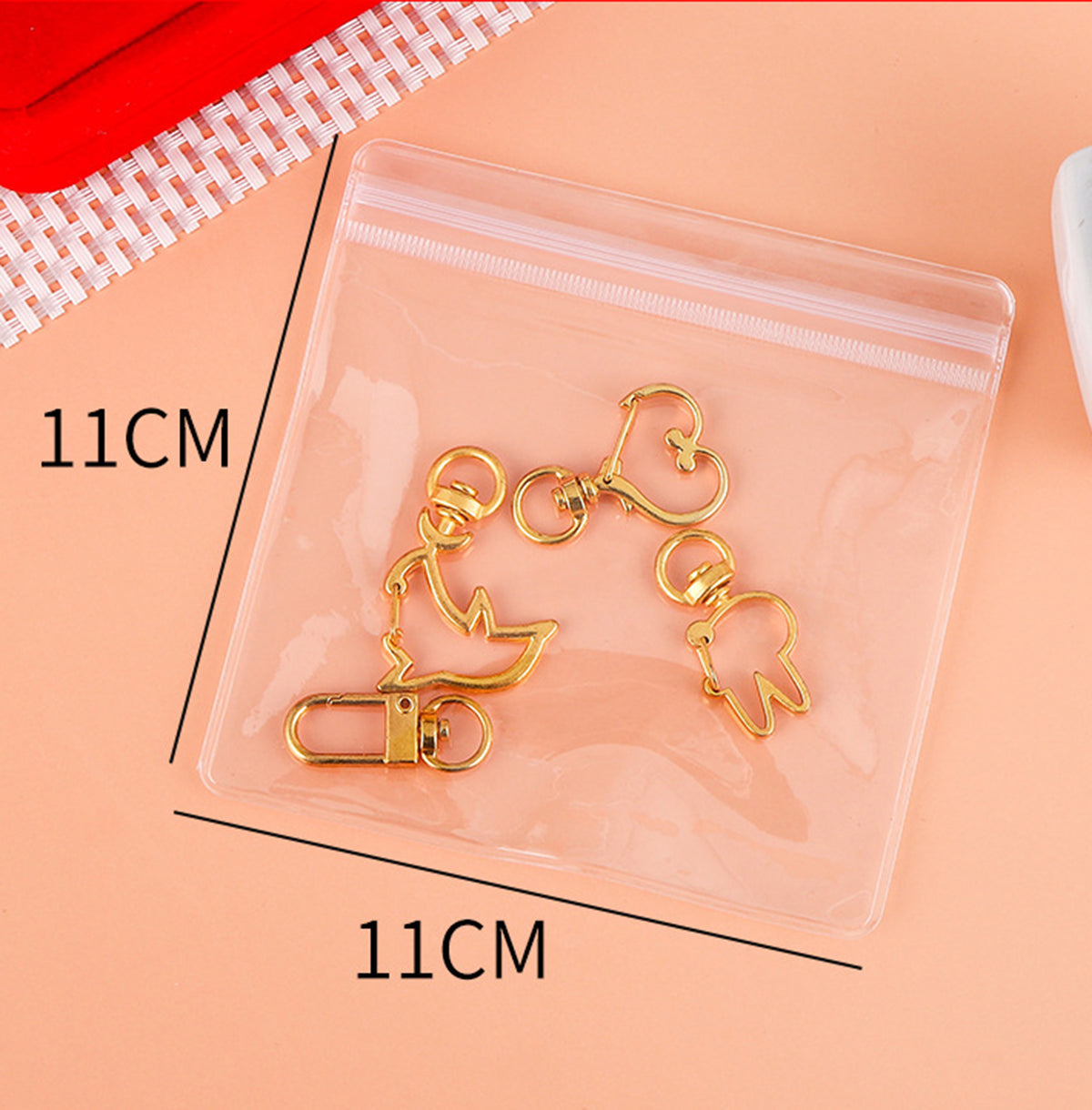 4.3 x 4.3" Clear PVC Transparent Zip Lock Jewelry Bag