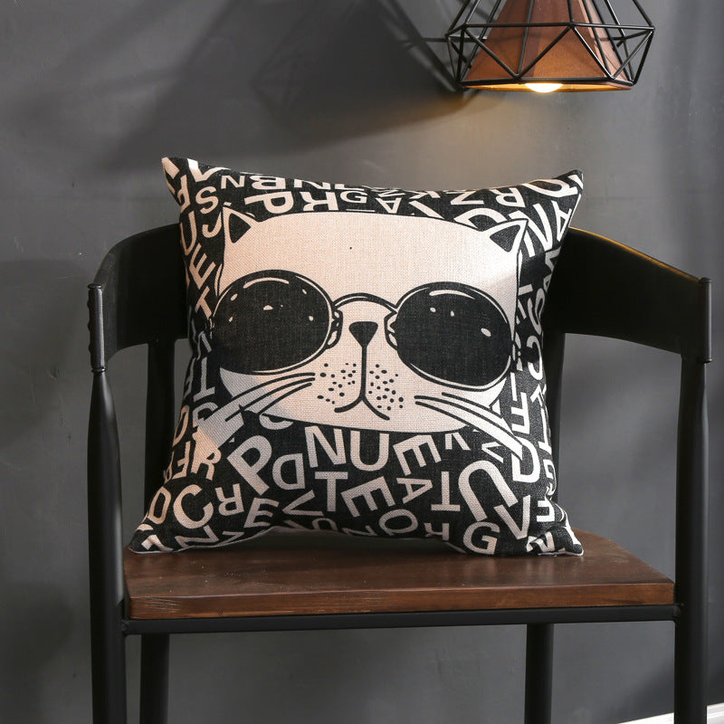 Full Printed 19.7 x 19.7" Premium Square Linen Throw Pillowcase With Hidden Zipper