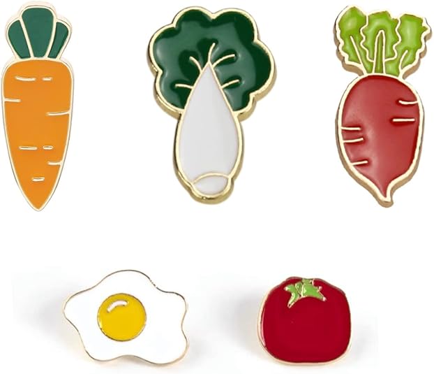 Custom Vegetable Pin Cute Enamel Lapel Pins Brooch Pin Badge for Backpack Scarf Decoration