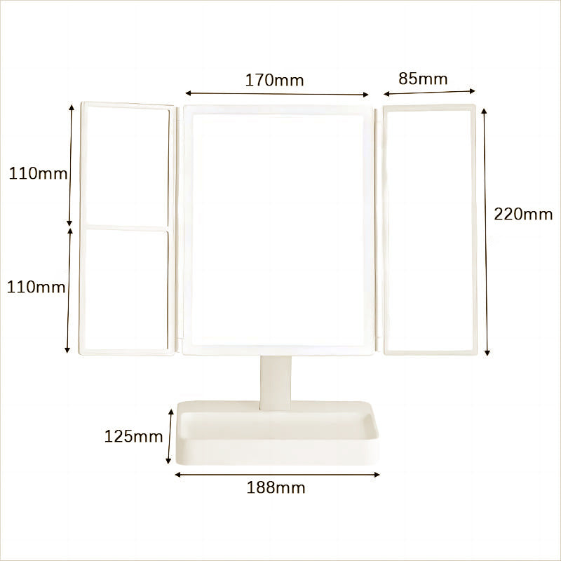 Car Sunvisor Vanity Mirror W/ 3 Light Settings