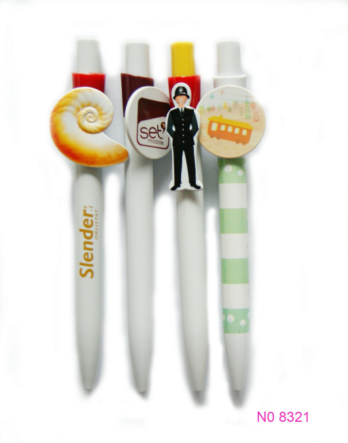 Retractable Ballpoint Pen w/Plastic Plate Clip