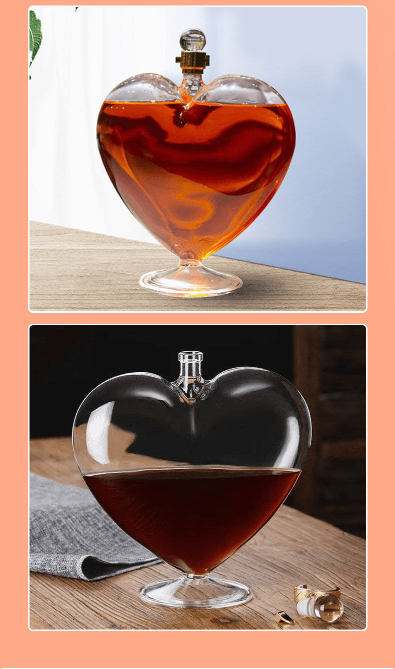 33 oz. Heart Shape Glass Wine Decanter