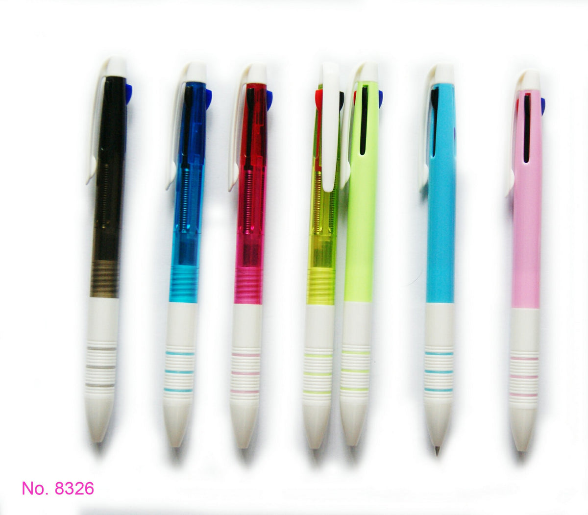 3 Ink Colors Retractable Ballpoint Pen w/Ribbon Bow Grip