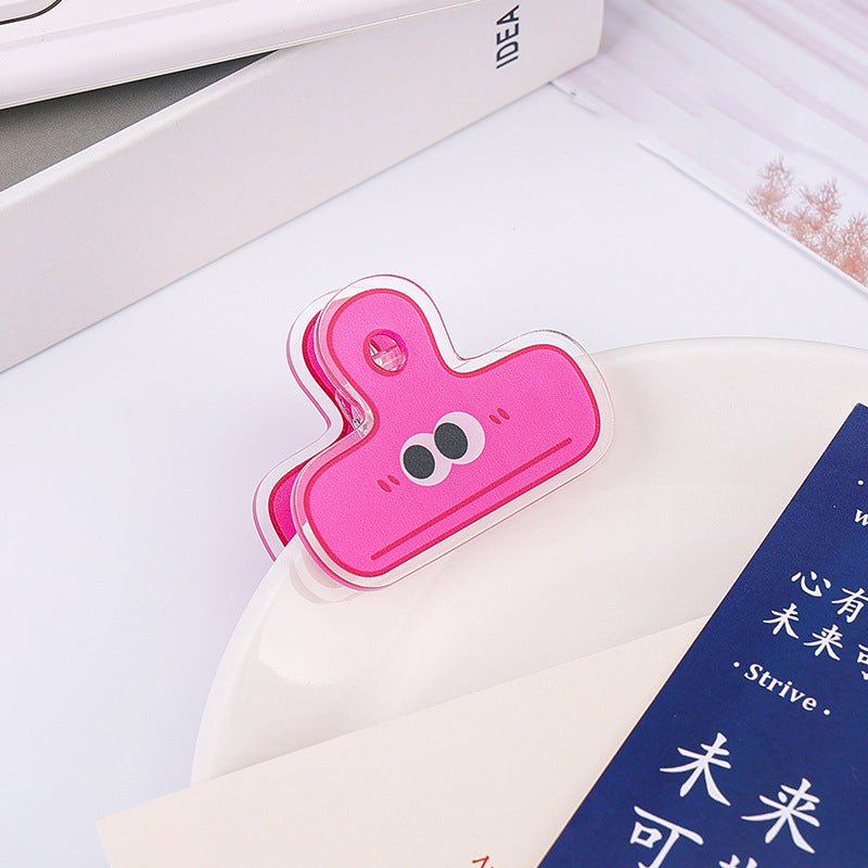 Long Tail Clamps Acrylic Album Memo Clip Bag Binder Sealing Clip Food Bag Clamp-Two Sides Printing