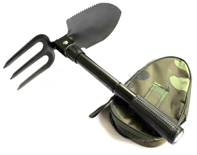 Folding Engineer Shovel Fork Small Folding Shovel Bottle Opener Shovel W/ Packing Bag