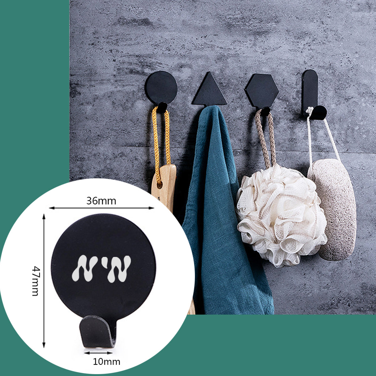 Black Round Shape Stainless Steel Sticky Clip