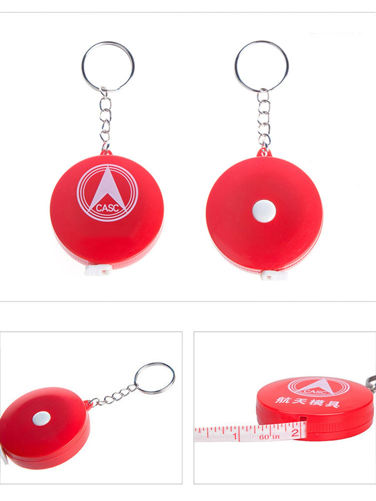 Round Shape Handhold Tape Measure W/Keychain