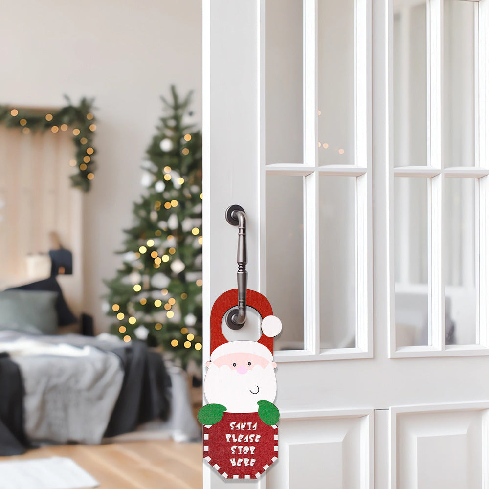 Christmas Wooden Material Door Hanger Sign