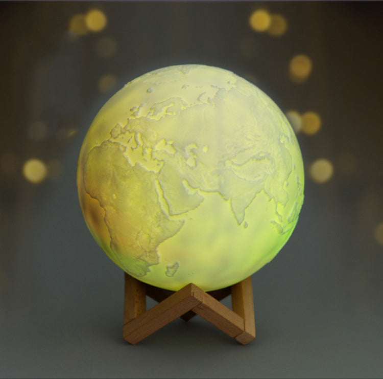3D Globe Slapping Night Light Seven Color 5.91"