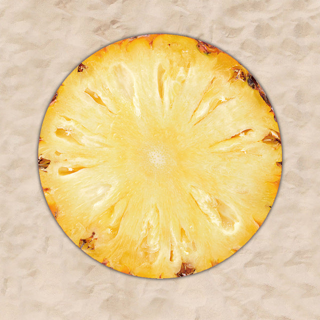 63 x 63" Pineapple Shaped Custom Shape Towels Microfiber Beach Towels - Two Side Printing
