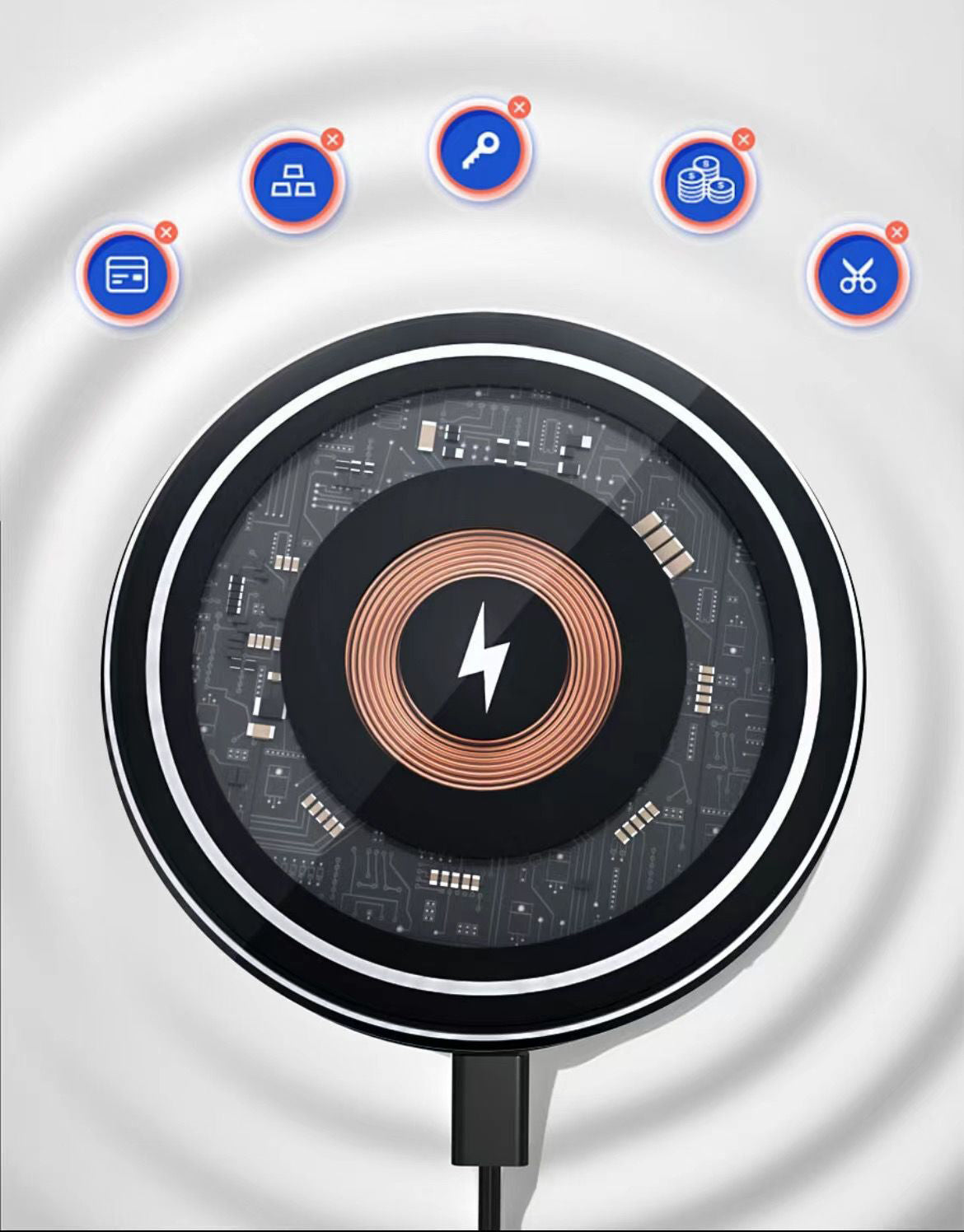 15W Magnetic Wireless Charger /Fast Charging (NO AC Adapter)