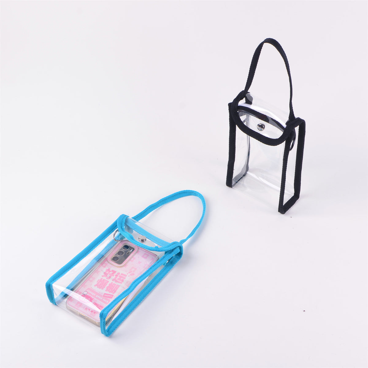 PVC Transparent Shoulder Bag Clear Bag Crossbody Bag W/Strap Stadium Approved Bag(Size S)