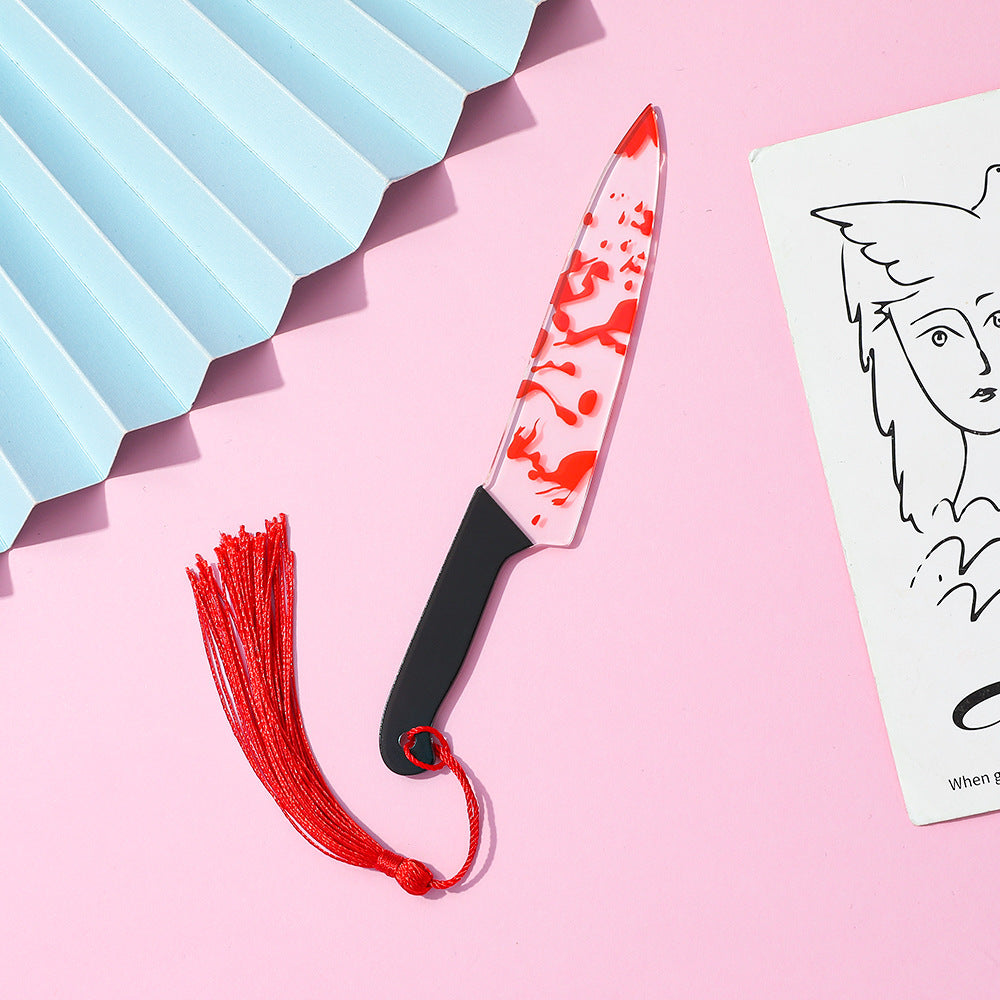 Acrylic Halloween Knife Bookmark