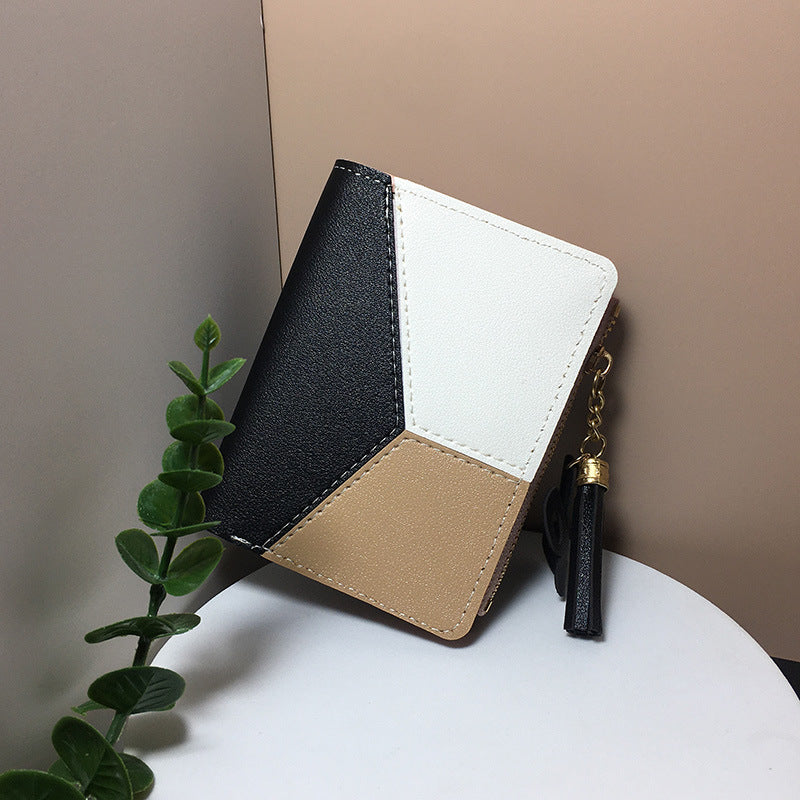 Lady Wallet Large Capacity PU Leather Purse Multi-Card Slot Wallet Multicolor Wallets Stitching Bag