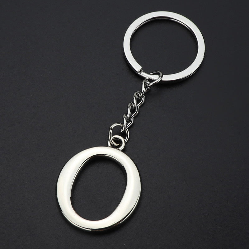 Silver Letter O Keychain Initial Keychain