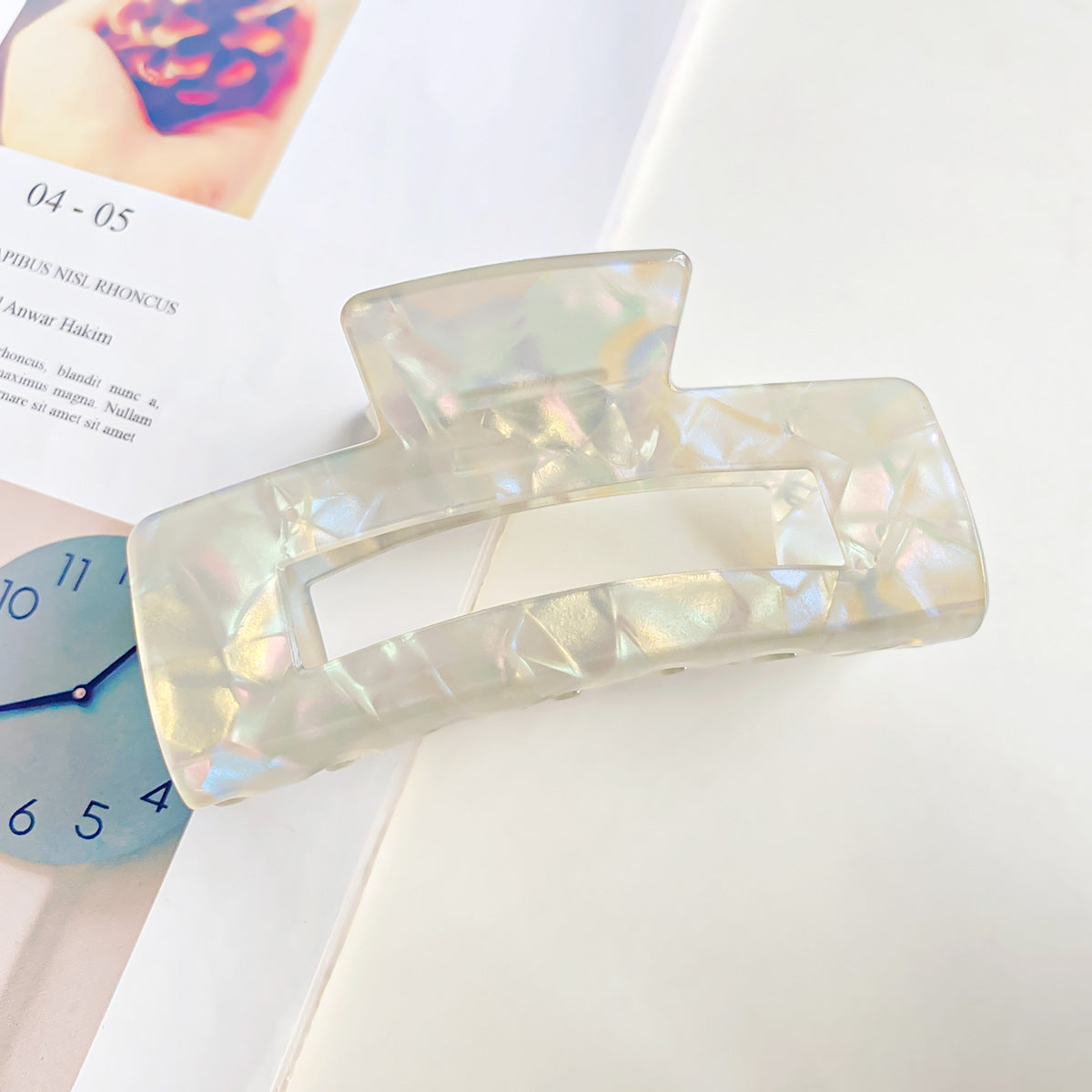One Side Printed Animal Acetate Hair Clip