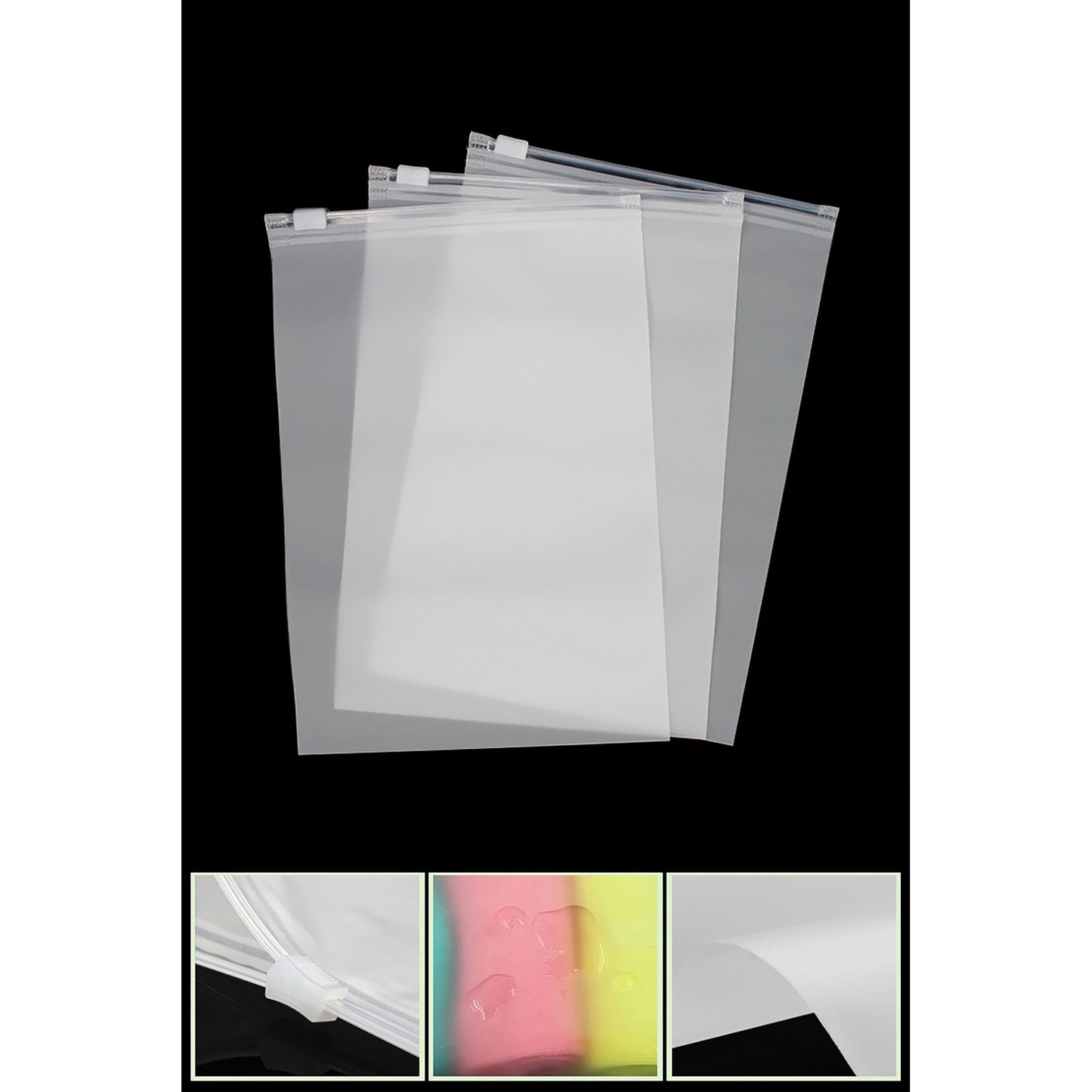 11.9 x 15.8 Inch Matte Frosted Storage Bag Waterproof Zip-Lock Seal Storage Bag Makeup Packing Pouch