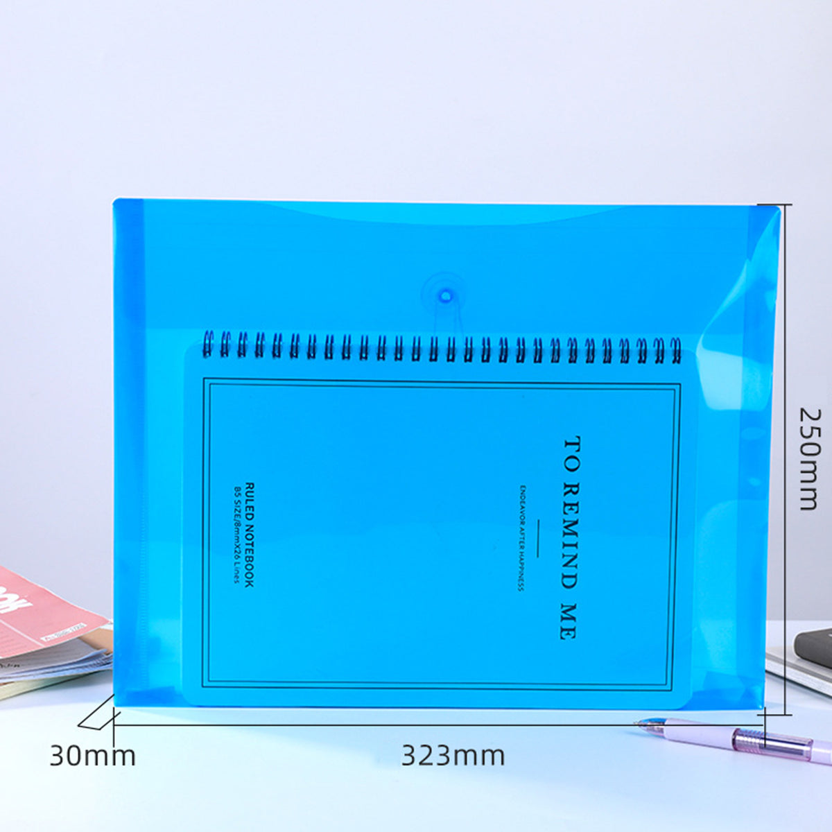 A4 Size Clear Document Holder Rope Wrapped PP Large Capacity Transparent Folder