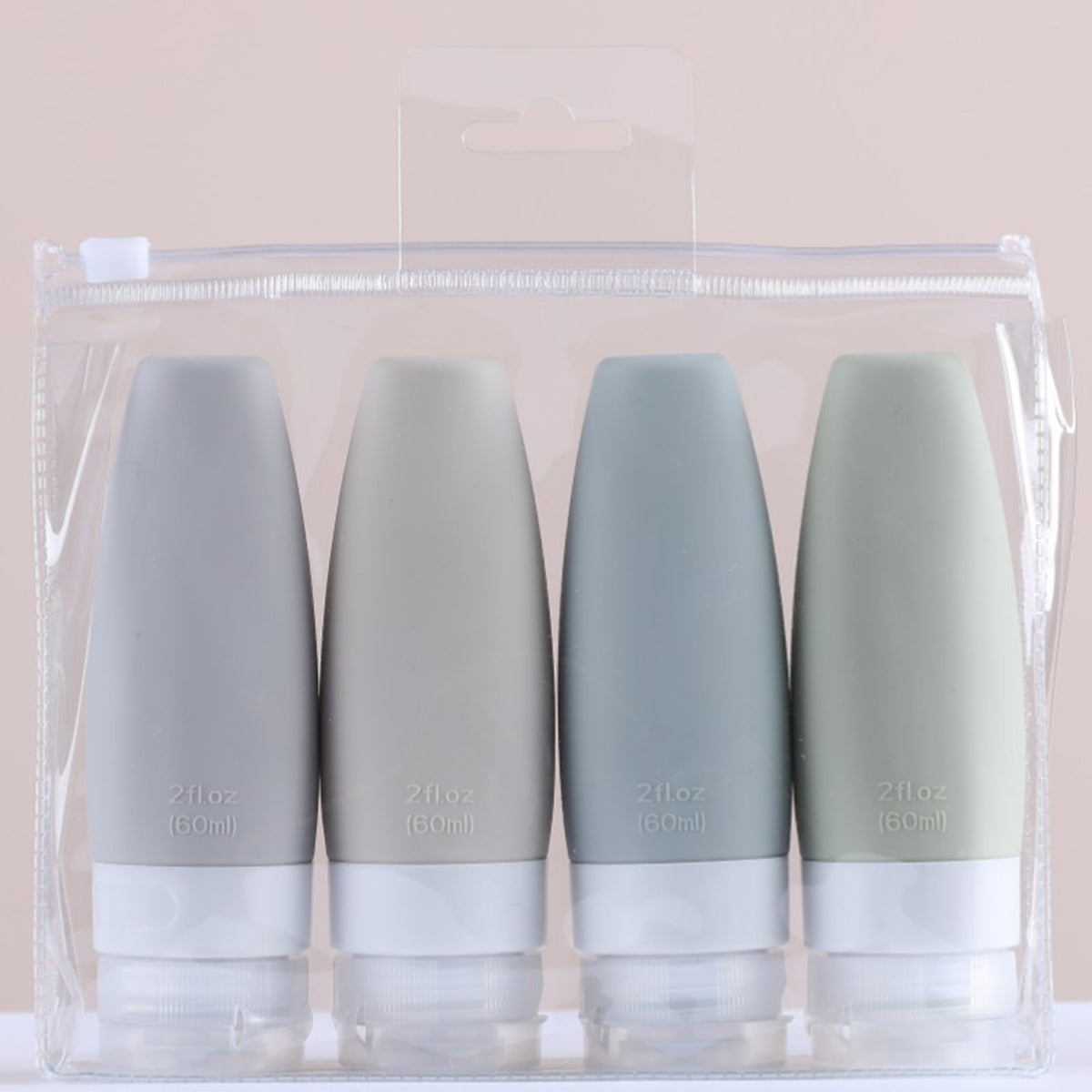 2OZ Silicone Travel Bottle Set (4 Pcs Set)