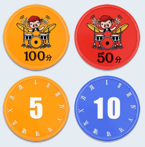 1.45" Full Color Round Plastic Token Bingo Chips for Classroom Homeschool Reward Systems