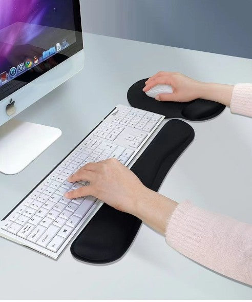 Memory Foam Typing Keyboard Hand Rest Mouse Pad Set