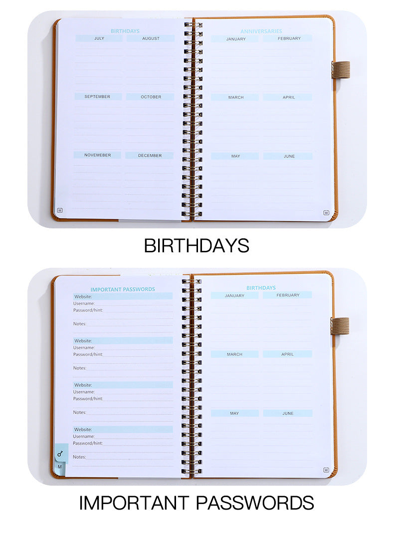 A6 Journal Double Spiral Notebook W/ Pen Loop