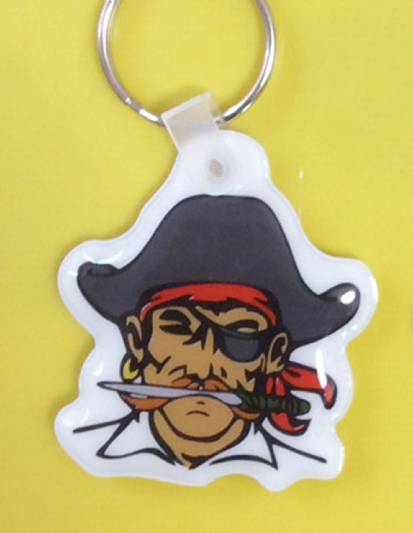 Pirate Shaped PVC Flashlight Keychain