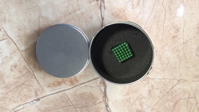 5000 Gs 3 mm Magnet Building Balls-Green w/Tin Box (216 pcs)