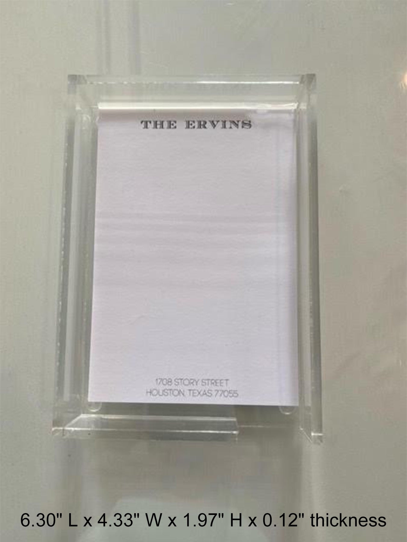 Custom Transparent Acrylic Paper Tray 6.30" L x 4.33" W x 1.97" H 0.12" Thickness