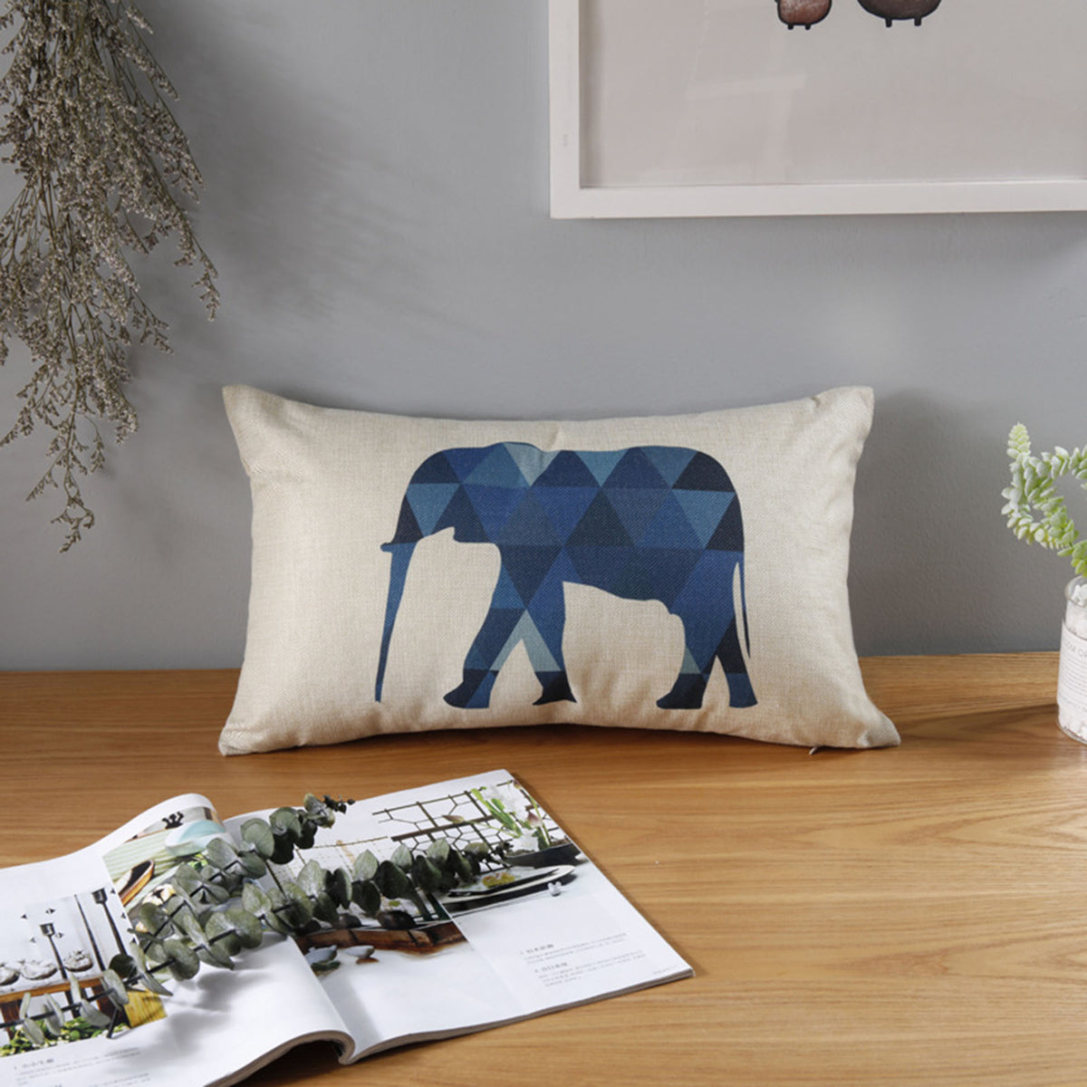 Full Printed 14 x 20" Premium Square Linen Throw Pillowcase With Hidden Zipper