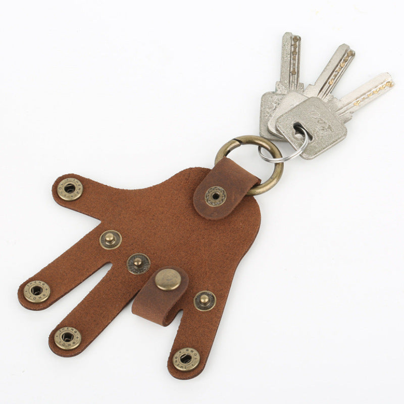 Palm Shape Leather Key Chain