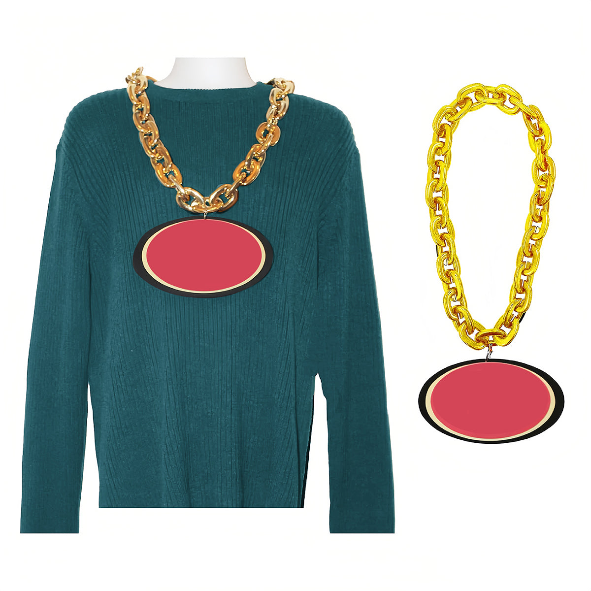 Big Gold Acrylic Necklace #BL W/ Custom EVA Tag