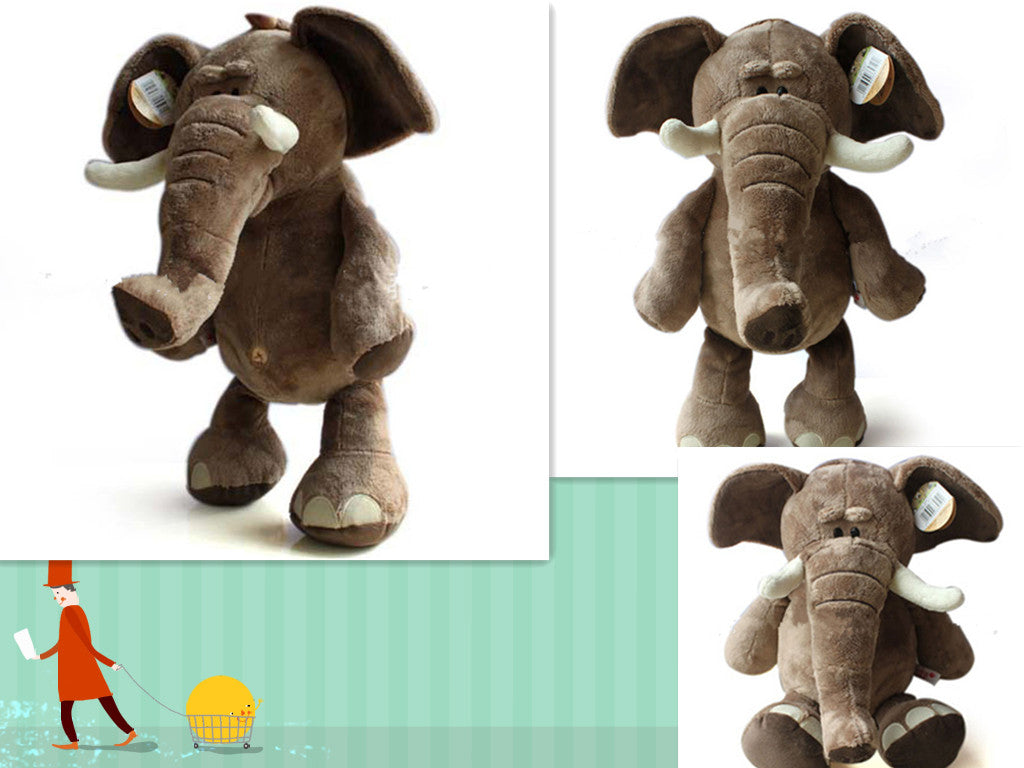 11" H Standing Elephant Stuffed Toy