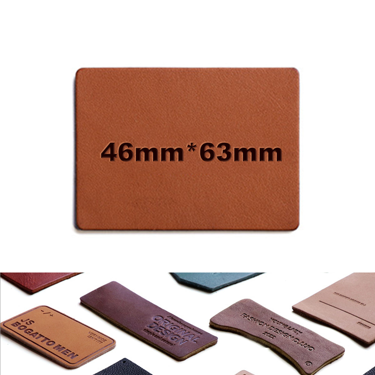 46 x 63 mm Leatherette Patch Hat Tag Jacket Mark