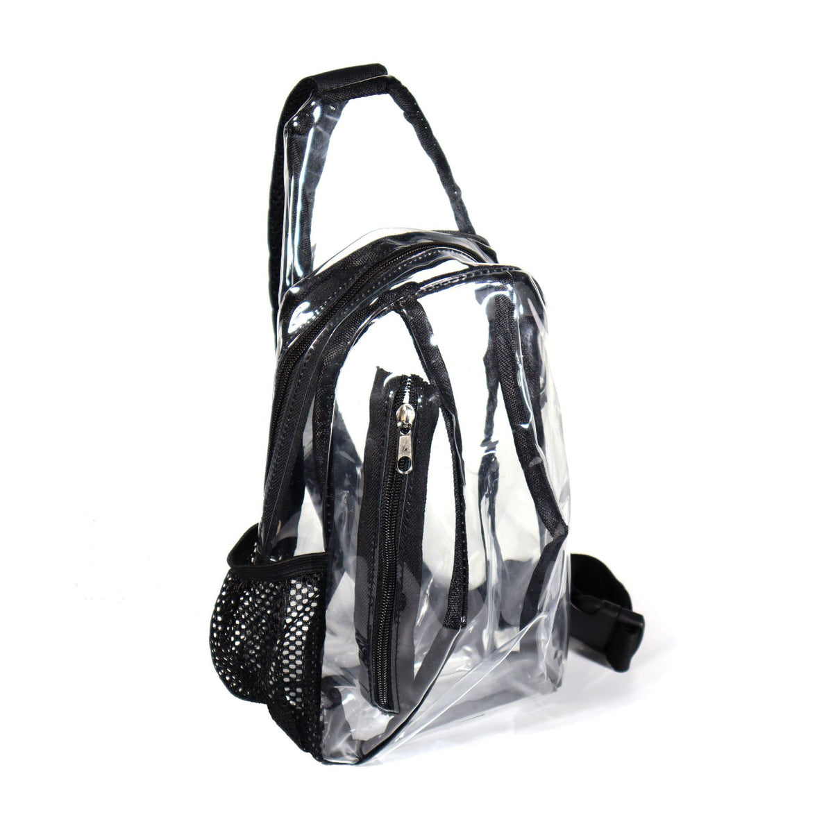 PVC Transparent Sling Bag Shoulder Bag Outdoor Travel Storage Backpack Gymnasium Bag