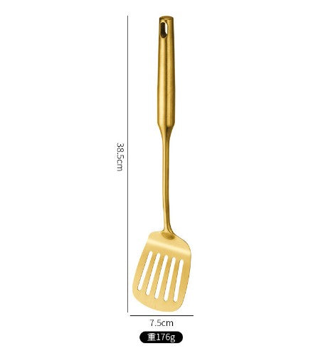 304 Stainless Steel Gold Pointed Tail Fried Shovel Hollowed Spatula