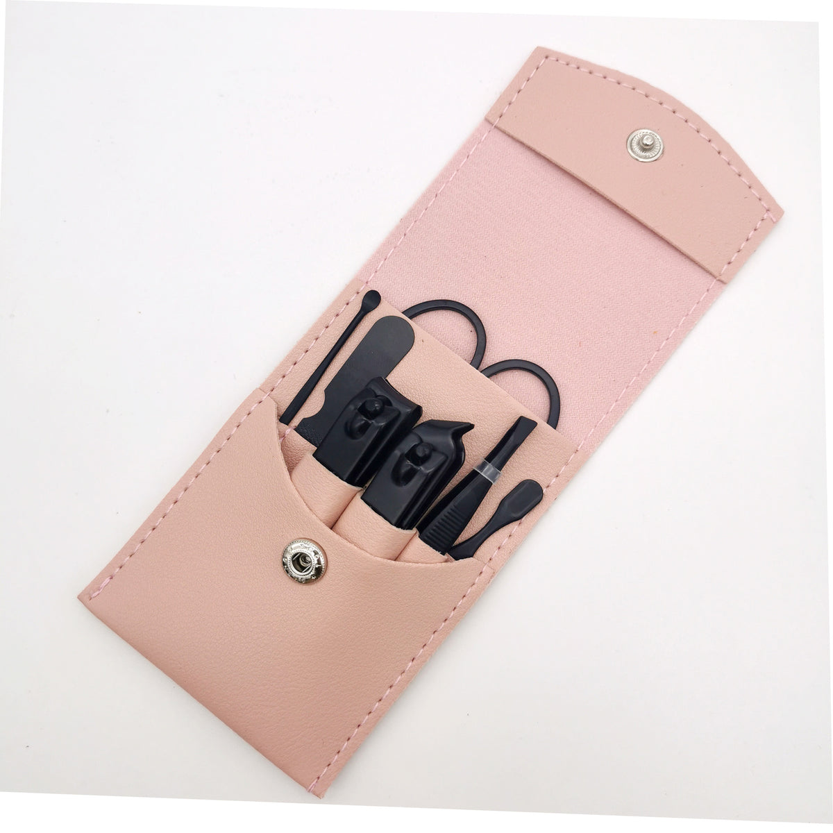 7 Pieces Black Manicure Set W/ PU Case