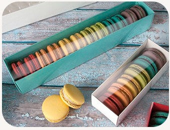 Macaroon Box For 5 Macaroons Paper Box W/ PVC Cover