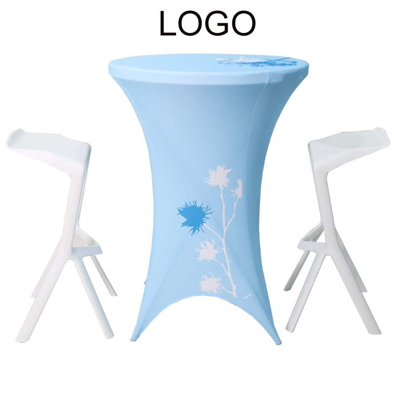 23 x 43" Custom Printed Table Cover With Leg, Spandex Cocktail Table Cover