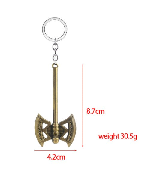 Double Axe Shaped Key Chain