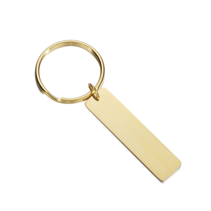 40 x 10 x 1.5 mm Gold Bar Key Chain