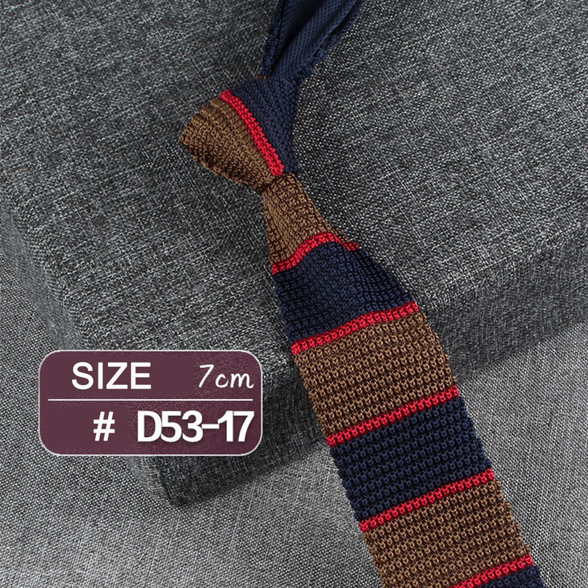 #17 Casual Style Knitted Narrow Men Tie Polyester Woven Collar Tie