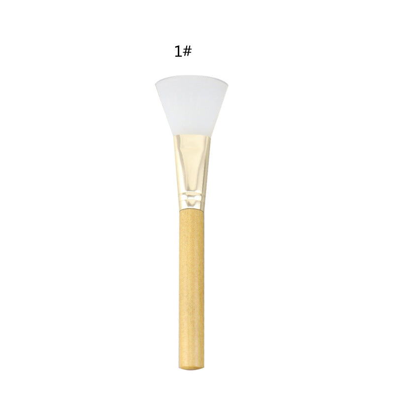 Wood Handle Silicone Face Mask Applicator Face Mud Mask Brush #1