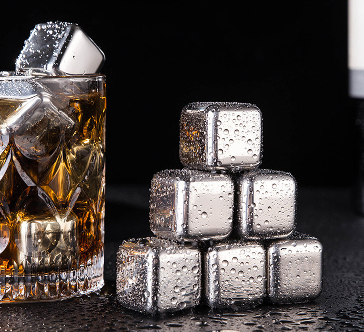 6 PCS Stainless Steel Wine Cube Set Without Clip
