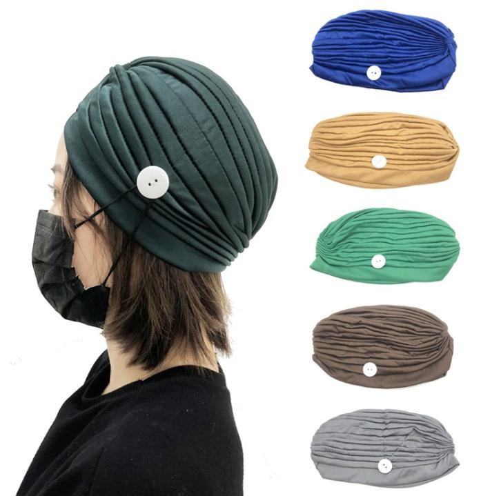 Solid Color Indian Hat Headband w/Button