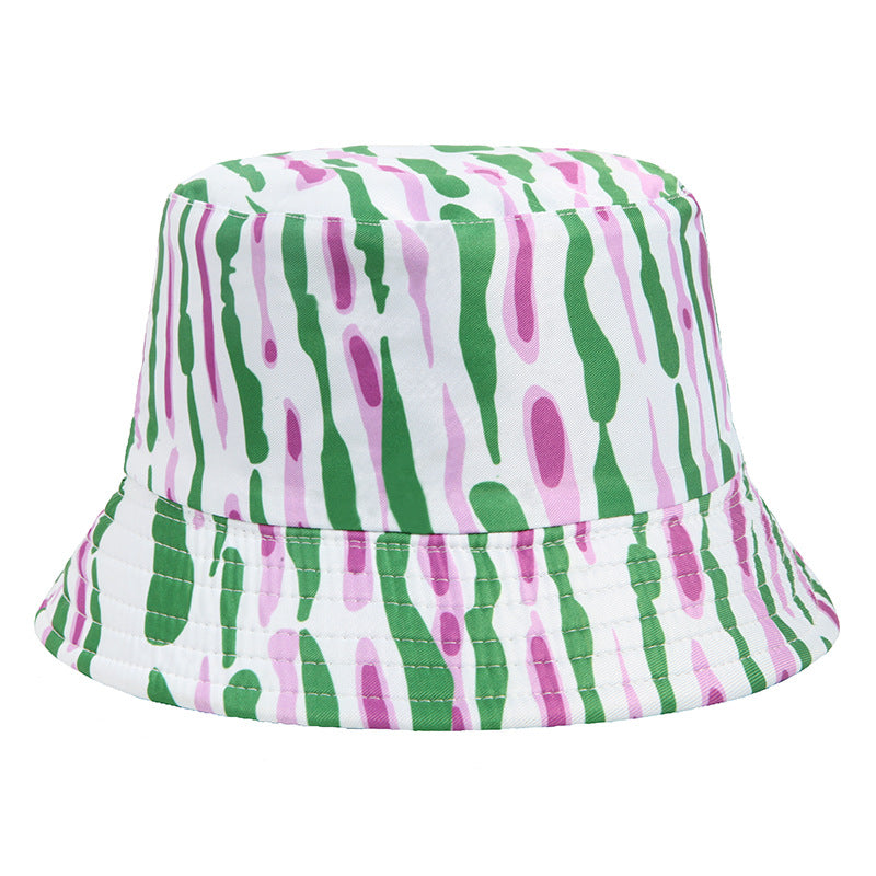 #24 Geometric Tie-dye Pattern Basin Cap Bucket Hat