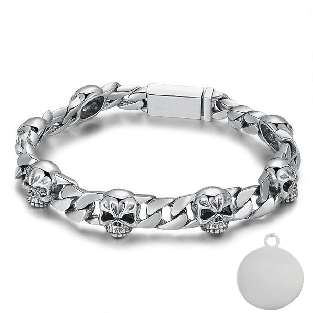 Skull Punk Tank Bracelet Skull Charm #4