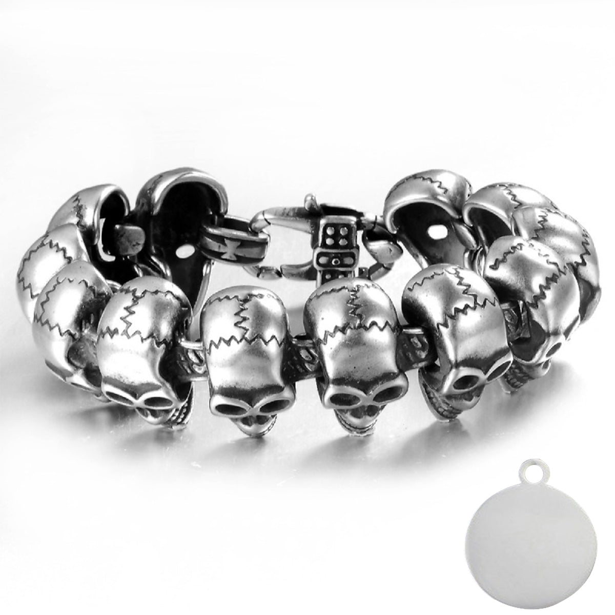 Skull Punk Tank Bracelet Skull Charm #9